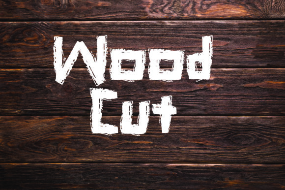 Wood Cut: A Bold Wood-Textured Font for Crafters and Designers